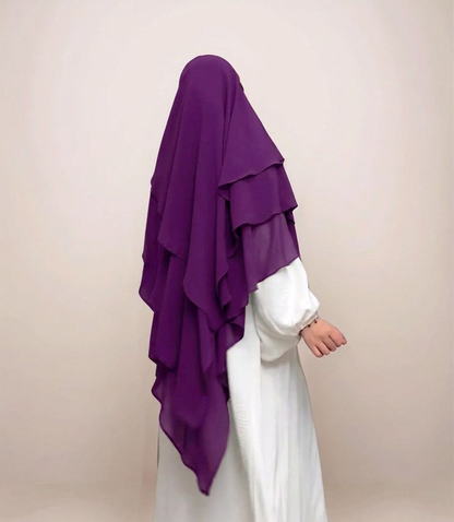 3 Layer Khimar Hijab with Niqab